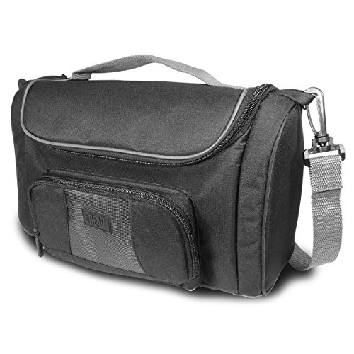 0637836588565 - USA GEAR PROJECTOR TRAVEL CARRYING CASE WITH CUSTOMIZABLE DIVIDERS , ACCESSORY POCKETS & SHOULDER STRAP -WORKS WITH EZAPOR , OPTOMA , TAOTAOLE AND MANY MORE SMALL TRAVEL PROJECTORS