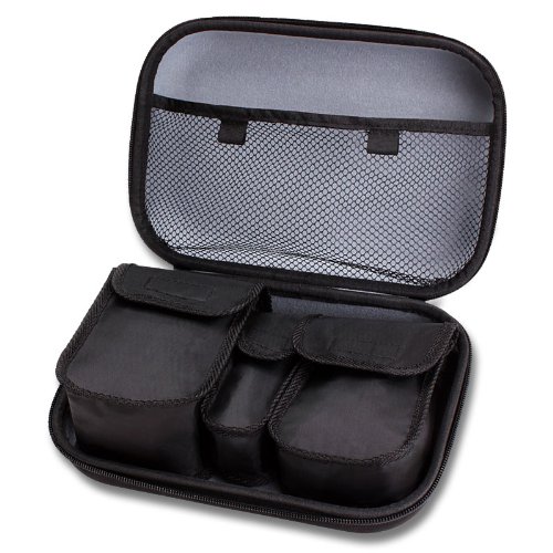 0637836589463 - DELUXE MANICURE / PEDICURE KIT BAG CARRYING CASE WITH HARD EXTERIOR & CUSTOMIZABLE INTERIOR STORAGE COMPARTMENTS BY USA GEAR - GREAT FOR HOLDING NAIL POLISH , NAIL ACCESSORIES , BEAUTY TOOLS & MORE!