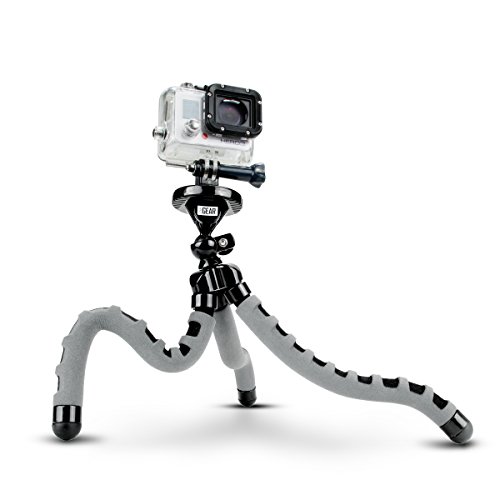 0637836591763 - ACTION CAM FLEXIBLE TRIPOD MOUNT STAND WITH BENDABLE WRAPPING LEGS BY USA GEAR - WORKS WITH GARMIN VIRB ULTRA 30 , VIVITAR , REMALI 4K ULTRA HD SPORTS ACTION CAMERA & MORE