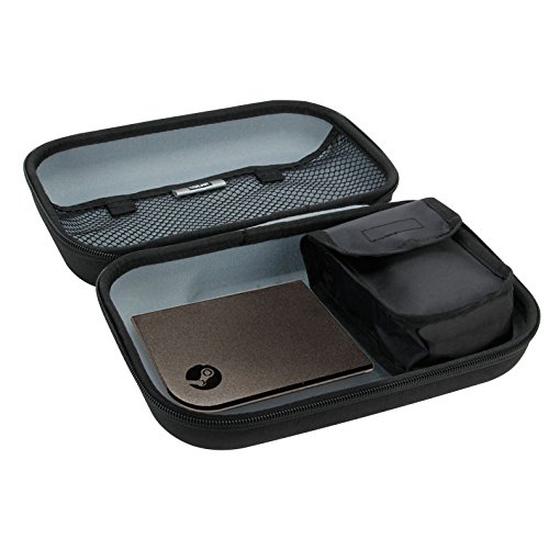 0637836591923 - FOR STEAM LINK AND STEAM CONTROLLER TRAVEL CASE BY USA GEAR WITH ULTRA-DURABLE HARD SHELL DESIGN , INTERIOR ACCESSORIES POUCHES AND NETTED STORAGE AREA