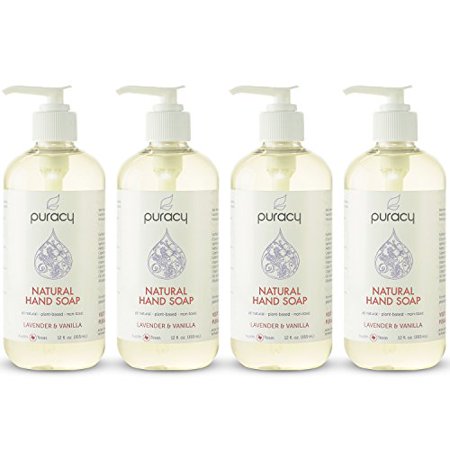 0638029948456 - PURACY 100% NATURAL LIQUID HAND SOAP - SULFATE-FREE - THE BEST HAND WASH - LAVENDER & VANILLA - DEVELOPED BY DOCTORS - ALL AGES & SKIN TYPES - CLINICAL-GRADE SEA SALT, VITAMIN E, ALOE VERA - 12-OUNCE - PACK OF 4