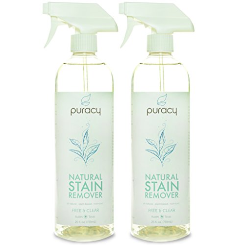 0638029948524 - PURACY 100% NATURAL LAUNDRY STAIN REMOVER - SIX ENZYME FORMULA - THE BEST SPOT & ODOR ELIMINATOR - SAFELY PRE-TREAT HUNDREDS OF FABRIC STAINS - FREE & CLEAR - 25 OUNCE SPRAY BOTTLE (PACK OF 2)