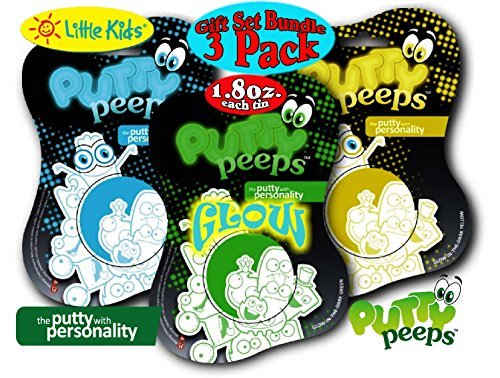 0638037702101 - PUTTY PEEPS GLOW IN THE DARK BLUE, YELLOW & GREEN PUTTY TINS (1.8OZ EACH) GIFT SET BUNDLE - 3 PACK