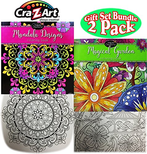0638037704242 - TIMELESS COLLECTIONS MANDALA DESIGNS & MAGICAL GARDEN LARGE (12X12) PREMIUM 36 PAGE ADULT COLORING BOOKS GIFT SET BUNDLE - 2 PACK