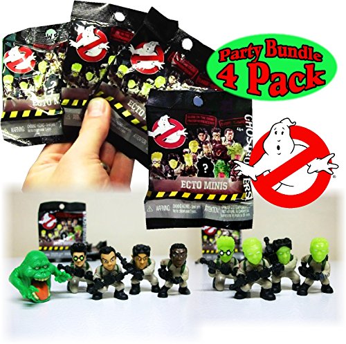 0638037707373 - GHOSTBUSTERS ORIGINAL ECTO MINIS BASIC FIGURE MYSTERY BLIND BAGS GIFT SET PARTY BUNDLE - 4 PACK (ASSORTED)