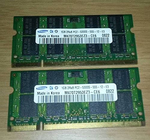 0638037842845 - SAMSUNG 2 GB KIT (2 X 1GB) 667MHZ DDR2 RAM PC2-5300S M470T2953EZ3-CE6 200-PIN LAPTOP MEMORY