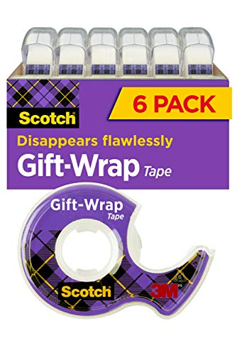 0638060266472 - SCOTCH GIFT WRAP TAPE, 6 ROLLS, THE GO-TO TAPE FOR THE HOLIDAYS, 3/4 X 650 INCHES, DISPENSERED (615-GW)