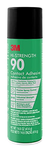 0638060921593 - 3M HI-STRENGTH SPRAY ADHESIVE 90, 14.6 OZ., INDUSTRIAL STRENGHT SPRAY GLUE, DRIES CLEAR, USE ON RUBBER, GLASS, METAL, WOOD, FOAM, PLASTIC, CARDBOARD, FIBERGLASS INSULATION, DRYWALL, AND MORE (90-DSC)
