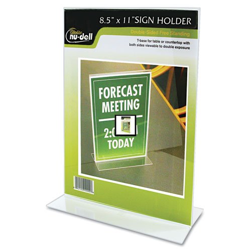 0638084752128 - NUDELL CLEAR PLASTIC SIGN HOLDER, STAND-UP, 8 1/2 X 11