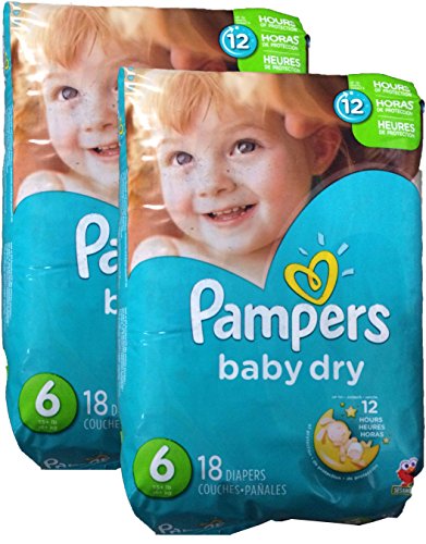 0063824112458 - PAMPERS BABY DRY DIAPERS - SIZE 6 - 36 CT
