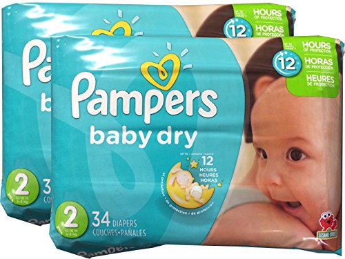 0063824141243 - PAMPERS BABY DRY DIAPERS - SIZE 2 - 68 CT
