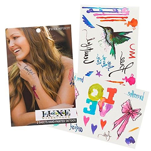 0638317699688 - LUXE WATERCOLOR TEMPORARY TATTOO (FREE SPIRIT)