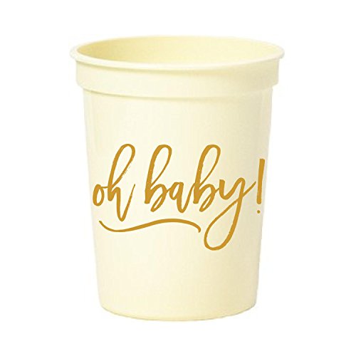 0638362710673 - OH BABY! STADIUM CUPS, BABY SHOWER CUPS, BABY SHOWER CUPS, CREAM STADIUM CUPS