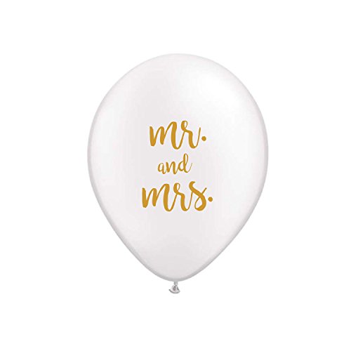0638362711953 - MR. AND MRS. WHITE WEDDING BALLOONS (SET OF 3)