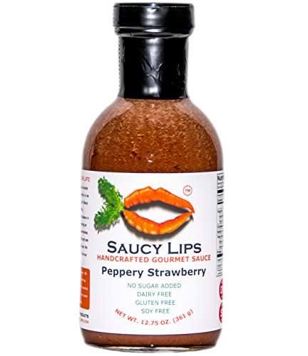 0638370090675 - SAUCY LIPS PEPPERY STRAWBERRY HEALTHY GOURMET MARINADE AND COOKING SAUCE, 12.75 OZ