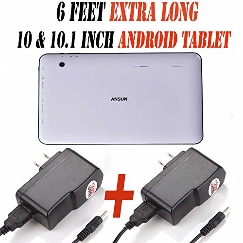 0638414804770 - 6 FEET AC/DC CHARGER ADAPTER (6HH) FOR 10.1 INCH ANDROID TABLET PC SET OF 2 (WALL & WALL) FITS (ANSUN 10.1'')