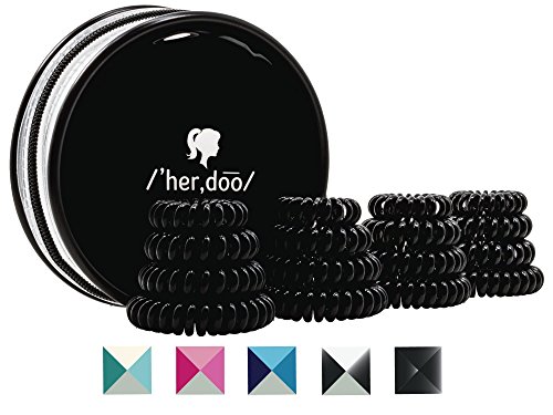 0638455368040 - SPORTS HAIR TIES FROM 'HER,DOO - A MUST FOR SWIMMING AND EXERCISING - GREAT GIFT FOR SWIMMERS AND WORKOUT ENTHUSIASTS - ASSORTED SIZES - VARIOUS COLORS TO CHOOSE FROM! (TUXEDO (ASSORTED))