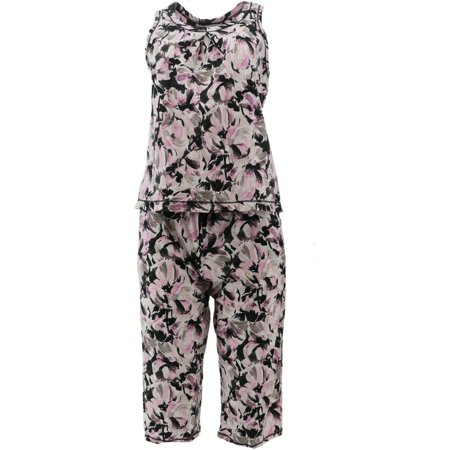 0638455377165 - CAROLE HOCHMAN DAISY FLORAL BABY FRENCH TERRY 4PC LOUNGE WOMEN’S A290142