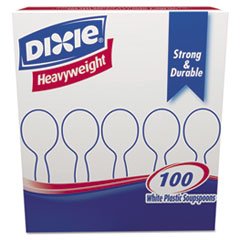 0638458749037 - DIXIE PLASTIC CUTLERY, HEAVYWEIGHT SOUP SPOONS, WHITE, 100/BOX