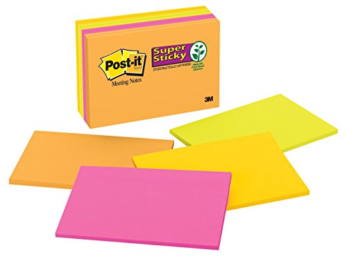 0638458802206 - POST-IT SUPER STICKY NOTES, 6 IN X 4 IN, RIO DE JANEIRO COLLECTION, 8 PADS/PACK (6445-SSP)