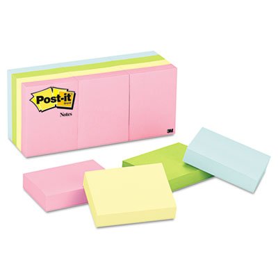 0638458802220 - COLOR NOTES, 1-1/2 X 2, PASTEL COLORS, 12 100-SHEET PADS/PACK, SOLD AS 1 PACKAGE, 12 PAD PER PACKAGE