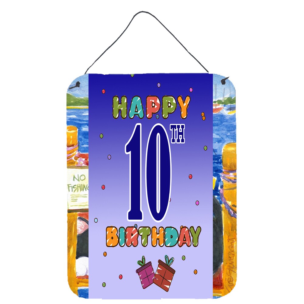 0063850806383 - CAROLINES TREASURES CJ1101DS1216 HAPPY 10TH BIRTHDAY WALL OR DOOR HANGING PRINT