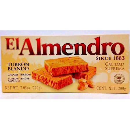 0638564902579 - EL ALMENDRO TURRON BLONDO TRADITIONAL SOFT SPANISH TORRONE WITH ROASTED ALMONDS AND HONEY 7.05OZ.