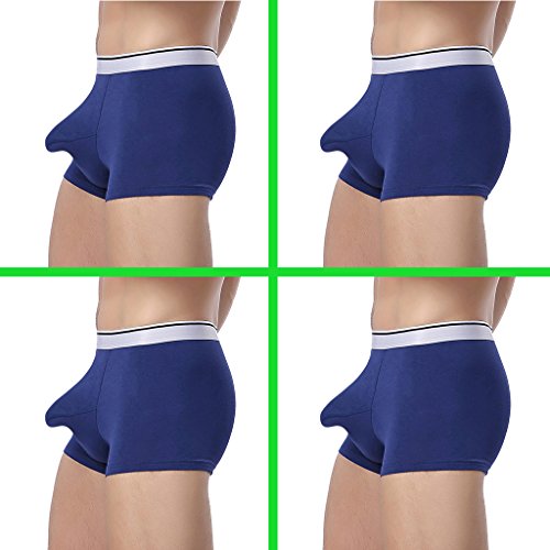 6387263502910 - K&S MEN'S 4 PACK MICRO MODAL SEPARATE POUCHES TRUNKS (L, BLUE (4 PACK))