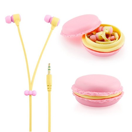 0638823349121 - ZEROWIN CUTE 3.5MM IN EAR EARPHONES EARBUDS HEADSET WITH MACARON EARPHONE ORGANIZER BOX CASE FOR IPHONE,FOR SAMSUNG,FOR MP3 IPOD PC MUSIC (PINK)