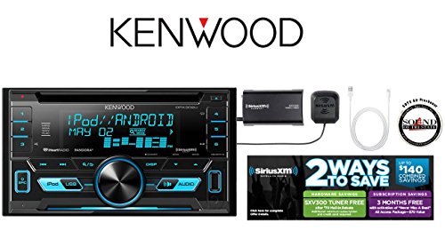 0638827812911 - KENWOOD DPX302U IN DASH DOUBLE DIN CD PLAYER WITH SIRIUSXM SXV300V1 SATELLITE RADIO TUNER AND LIGHTENIN TO USB ADAPTER WITH A FREE SOTS AIR FRESHENERS