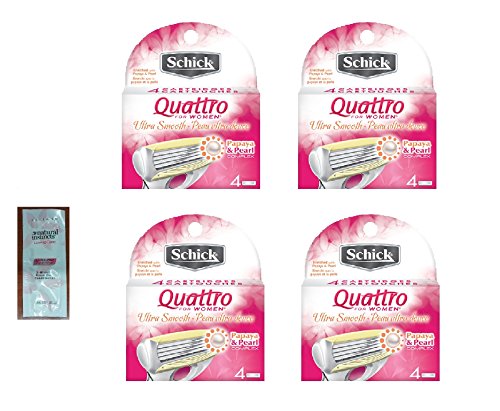 0638872590963 - SCHICK QUATTRO FOR WOMEN RAZOR REFILL BLADE CARTRIDGES, ULTRA SMOOTH, 4 CT. (PACK OF 4) WITH FREE LOVING COLOR TRIAL SIZE CONDITIONER