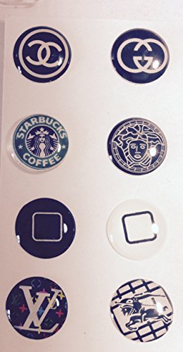 0638876983761 - 8PK STARBUCKS AND BLACK + WHITE 235 STYLE 1 8PACK HOME BUTTON STICKER FOR IPAD IPOD IPHONE 5 4 4S 3G DECAL