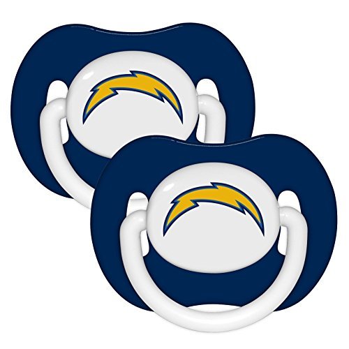 0638966580702 - NFL FOOTBALL 2014 BABY INFANT PACIFIER 2-PACK - PICK TEAM (SAN DIEGO CHARGERS - SOLID)