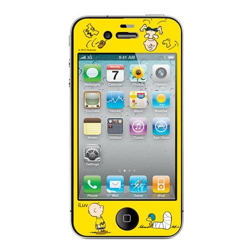 0639247791497 - ILUV ICP1407YEL PEANUTS GRAPHIC DECO FILM FOR IPHONE 4/4S - RETAIL PACKAGING - CHARLIE BROWN