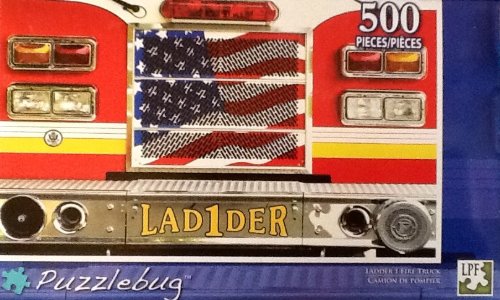 6392778636654 - 500 PIECE JIGSAW PUZZLE BY PUZZLEBUG - LADDER 1 FIRETRUCK AMERICAN FLAG GRILL, PATRIOTIC!