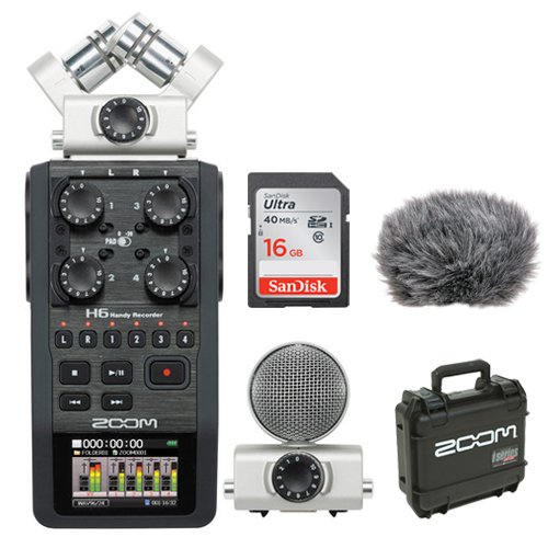 0639476429079 - ZOOM H6 PORTABLE RECORDER KIT WITH CUSTOM WINDBUSTER + 16GB SDHC MEMORY CARD ULTRA + SKB - ISERIES WATERPROOF CASE FOR ZOOM H6 RECORDER