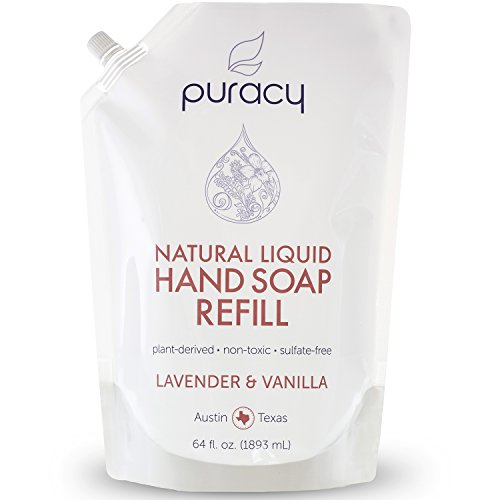 0639667220546 - PURACY NATURAL LIQUID HAND SOAP 64 OUNCE REFILL, SULFATE-FREE HAND WASH, LAVENDER AND VANILLA, 64 FLUID OUNCE POUCH