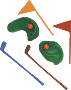 0639713372045 - OASIS SUPPLY 6-PIECE GOLF GREEN WITH CLUBS AND FLAG SET CAKE DECORATOR