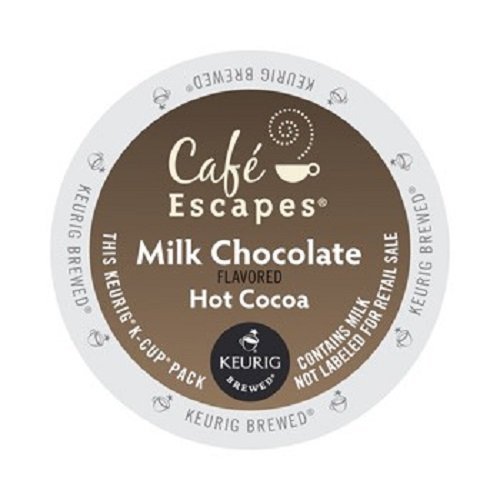 0639713543797 - CAFÉ ESCAPES HOT COCOA, MILK CHOCOLATE, K-CUP PORTION PACK FOR KEURIG BREWERS,