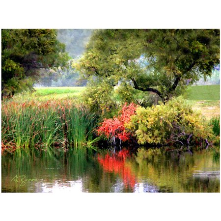 0639737056181 - ''SANTEE LAKES'' BY GEORGE ZUCCONI PAINTING PRINT ON CANVAS - SIZE: 14 H 18 W