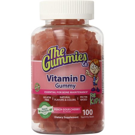0639738166476 - THE GUMMIES CO VITAMIN D FOR KIDS FOR STRONG BONES, PEACH-SOUR CHERRY, 100 COUNT