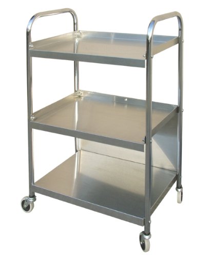 0639767001052 - OMNIMED MOBILE SUPPLY CART WITH 3 STAINLESS STEEL SHELVES