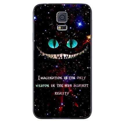 6398494143537 - ALICE IN WONDERLAND CHESHIRE CAT QUOTE FOR IPHONE AND SAMSUNG GALAXY CASE (SAMSUNG S5 BLACK)