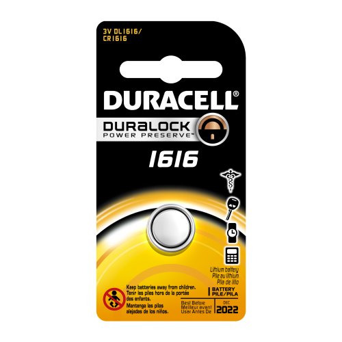 0640025624838 - DURACELL DL1616BPK LITHIUM COIN BATTERY, 1616 SIZE, 3V, 55 MAH CAPACITY (CASE OF