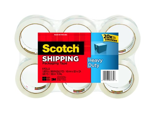 0640026245551 - SCOTCH HEAVY DUTY SHIPPING PACKAGING TAPE, 1.88 INCHES X 54.6 YARDS, 6-ROLLS (3850-6)