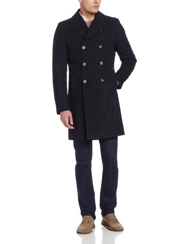 0640188799695 - KENNETH COLE MEN'S EGAN 39 INCH DOUBLE BREASTED 8-BUTTON COAT, BLACK, 42 REGULAR