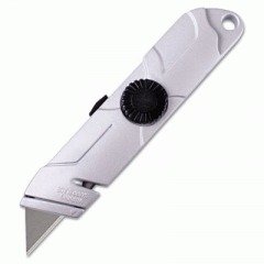 0640206483544 - CONSOLIDATED STAMP 091479 SELF-RETRACTING UTILITY KNIFE, SILVER METAL HANDLE