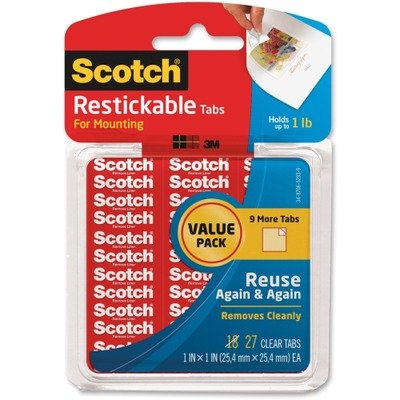 0640206488846 - SCOTCH RESTICKABLE TABS 1 X 1 INCHES (R100VPC)