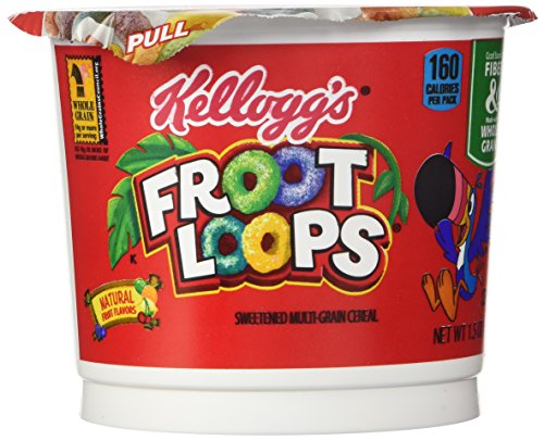 0640206506076 - KELLOGG'S FROOT LOOPS BREAKFAST CEREAL, SINGLE-SERVE 1.5OZ CUP, 6 CUPS/BOX
