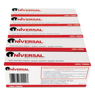 0640206580809 - UNIVERSAL STANDARD CHISEL POINT 210 STRIP COUNT STAPLES, 5,000/BOX, 5 BOXES PER